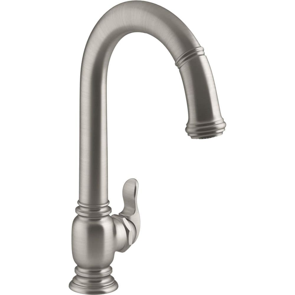 Kohler K-99332-VS Grifo de cocina electrónico Beckon con extracción retráctil, acabado Vibrant Stainless