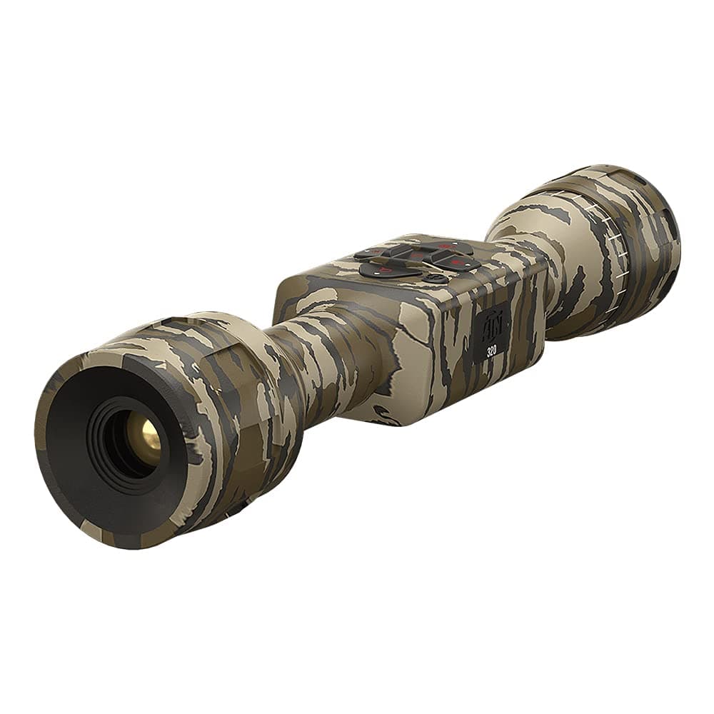theOpticGuru ATN MossyOak Thor LT Ultra Ligero Térmico para Caza con Camuflaje y Mira con Sensor Térmico 60Hz, One Shot Zero, Batería 10+ hrs (320x240, 2-4x Bottomland)