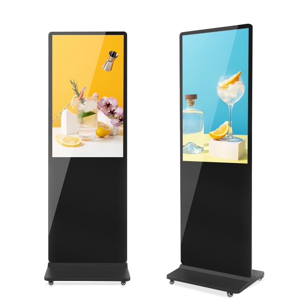 QIXZOCV MWE Kiosco digital de piso 43" FHD Android para publicidad con reproductor automático
