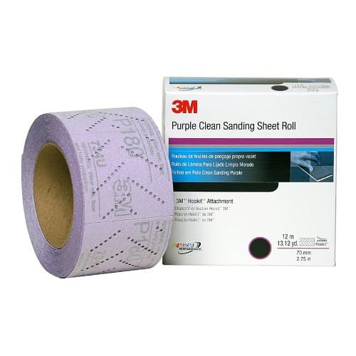 3M 30703 Hookit 334U Rollo de Lija Limpia P400 70 mm x 12 m (Pack de 5) 30703-5PK
