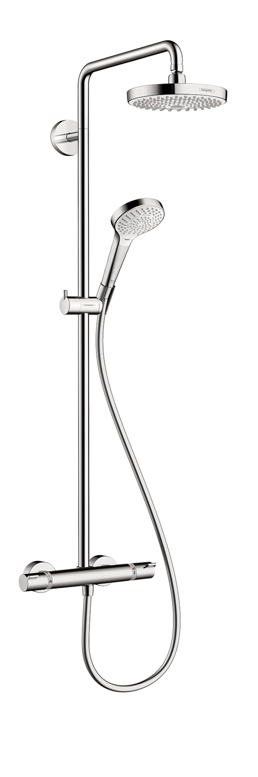 hansgrohe Croma Select S Showerpipe 27254001 con ducha y handshower