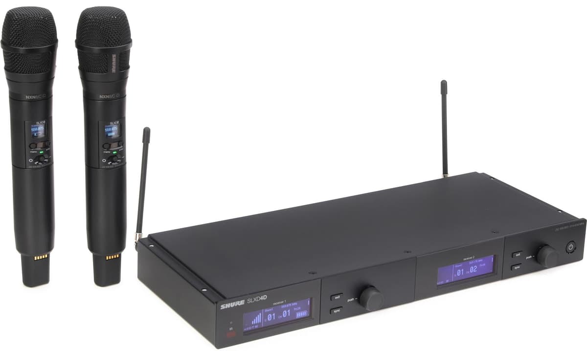 Shure SLXD24D/N8CB Sistema inalámbrico dual SLX-D con dos transmisores SLXD2 y cápsulas Nexadyne 8/C (J52) SLXD24D/N8CB-J52