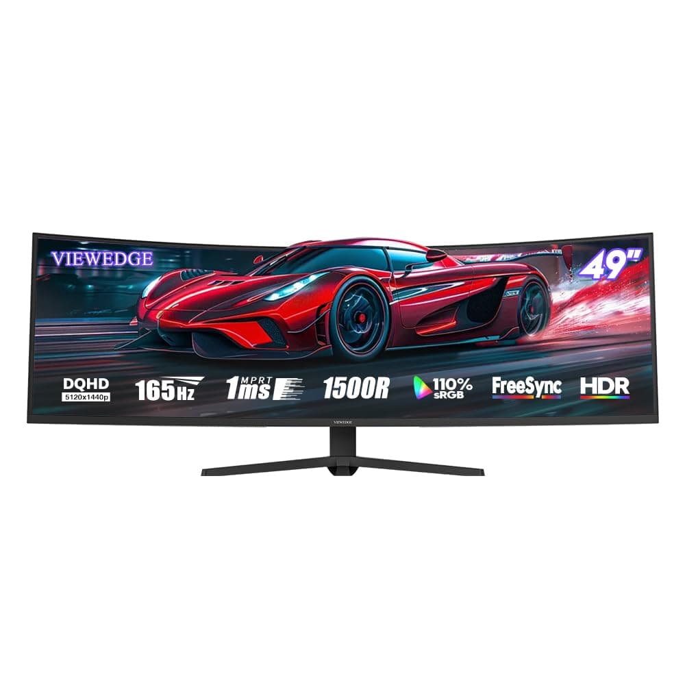 Viewedge 49" Curved Ultrawide Gaming Monitor 5120x1440 165Hz 1ms, 32:9 G49165KYS-P