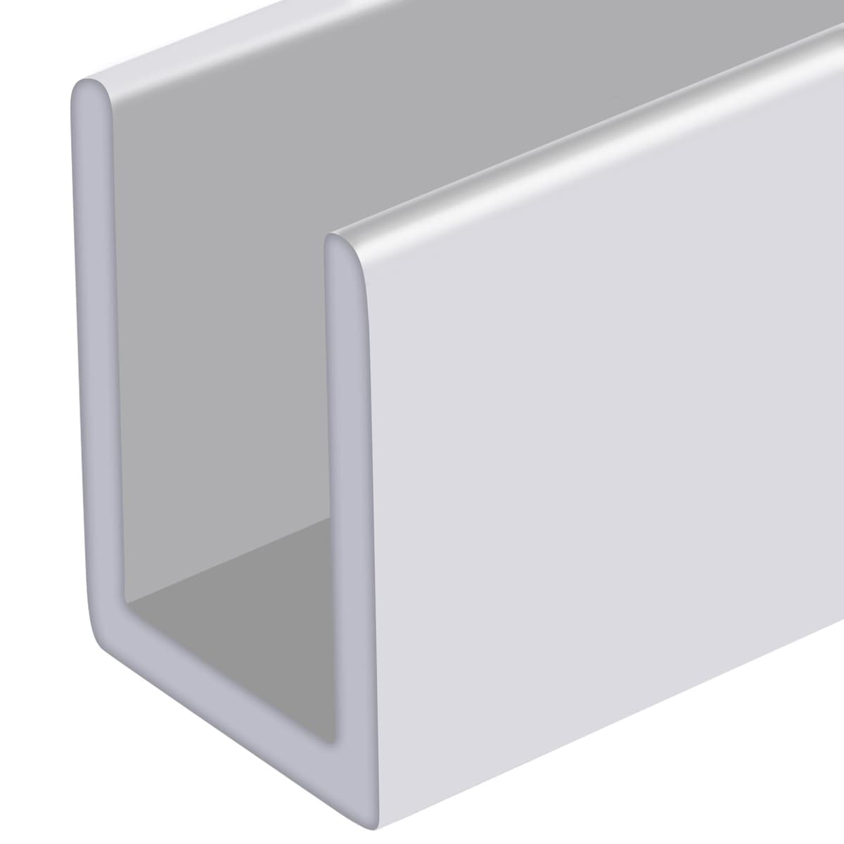 Brixwell SDCD38W-XCP25 White U-Channel para mampara fija 3/8" - 95" - Pack de 25