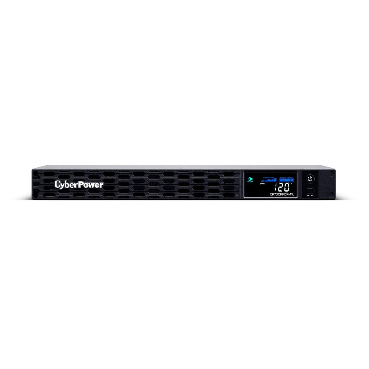 CyberPower CP700PFCRM1U SAI con onda sinusoidal PFC, respaldo de batería y protector contra sobretensiones, 700VA/400W, 6 salidas, AVR, montaje en rack 1U; certificado UL