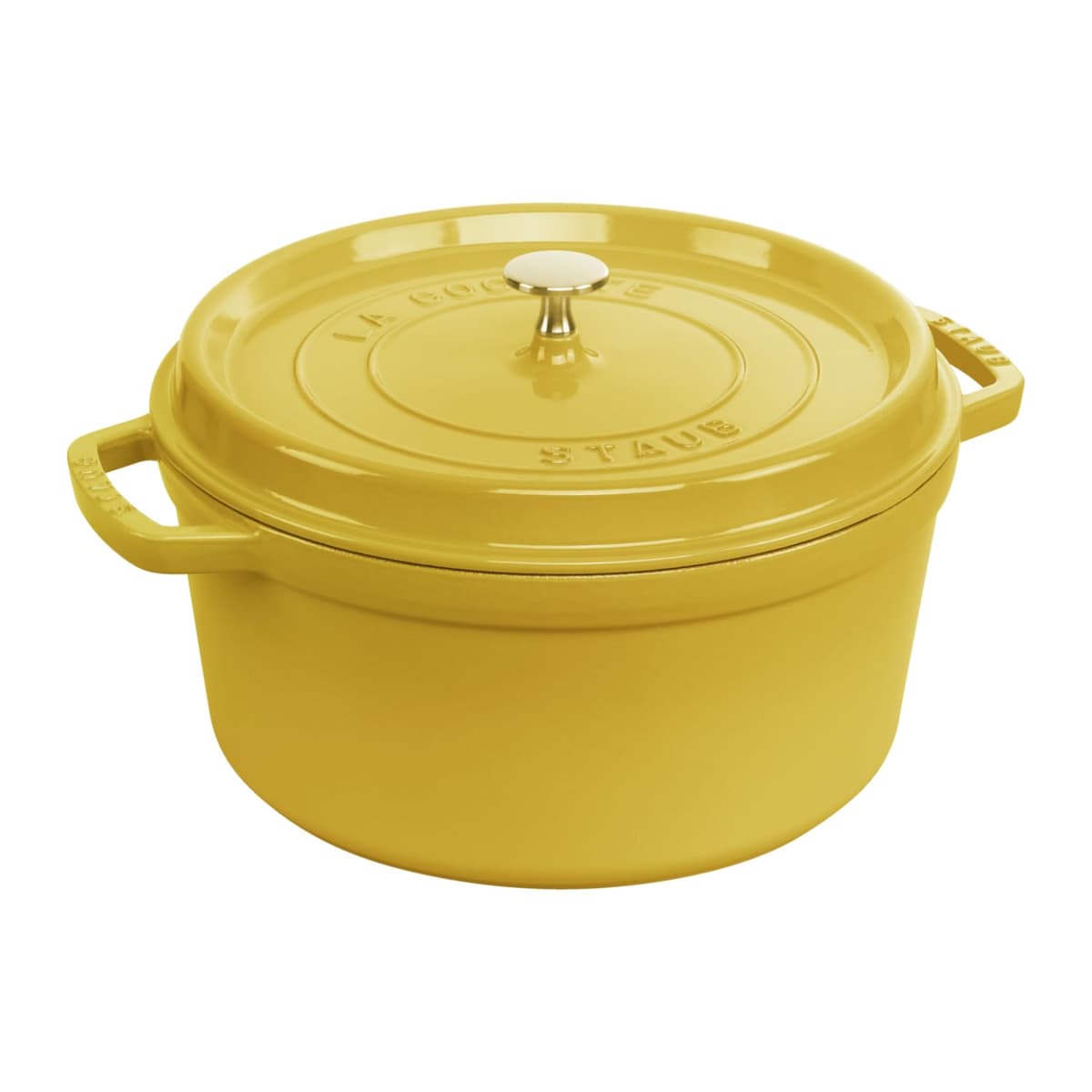 Cazuela redonda de hierro fundido esmaltado STAUB 26 cm, 5 L, Lemon 1029024