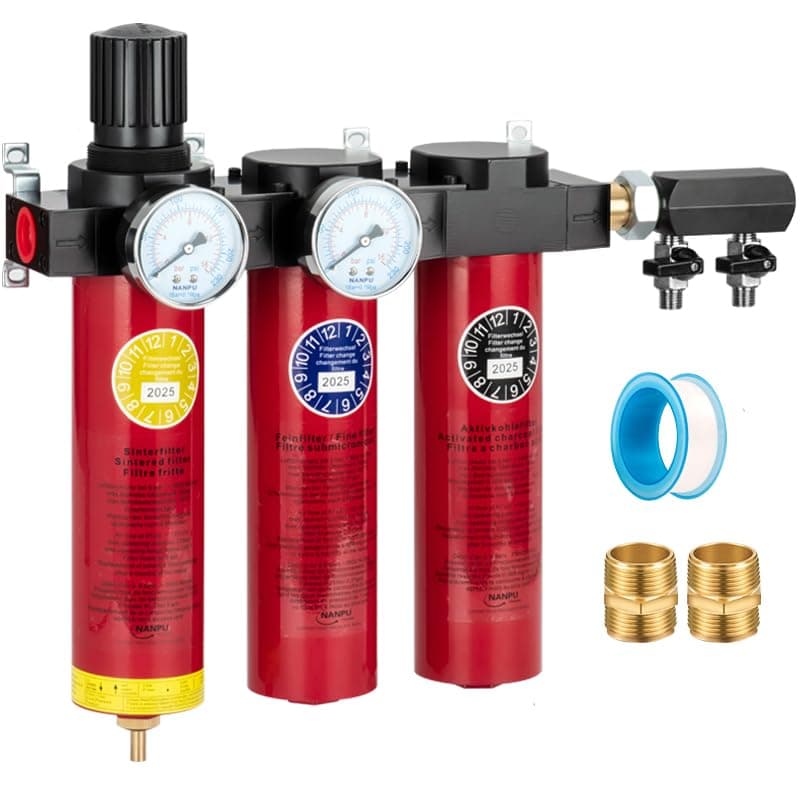 NANPU Z Series Sistema de Filtración de Aire Comprimido 3-Stage ZPA104-D Metal Auto Drain 127 CFM