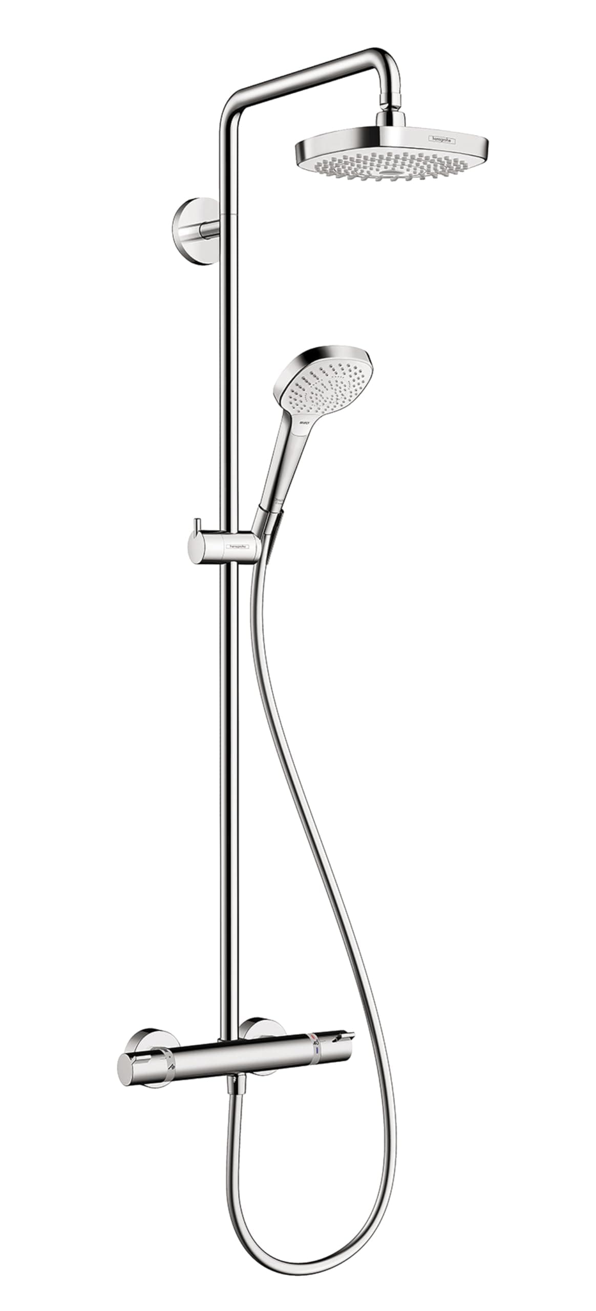 hansgrohe Croma Select E Juego Showerpipe con cabezal y ducha manual, cromado 27257001