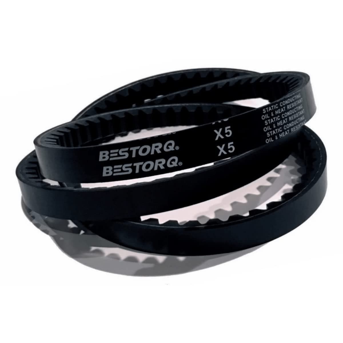 BESTORQ AX124 Correa V en X5 dentada, borde crudo, negra, 126" circunferencia exterior, ancho .51" altura .34", pack de 10 AX124 10PC