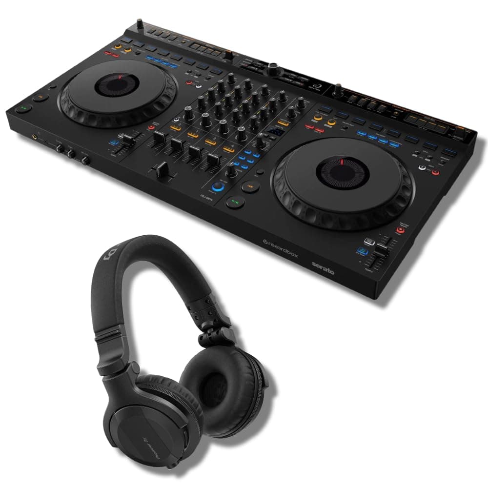 StreamEye DDJ-GRV6 4-Channel DJ Controller con Pioneer HDJ-CUE1 On-Ear Headphones