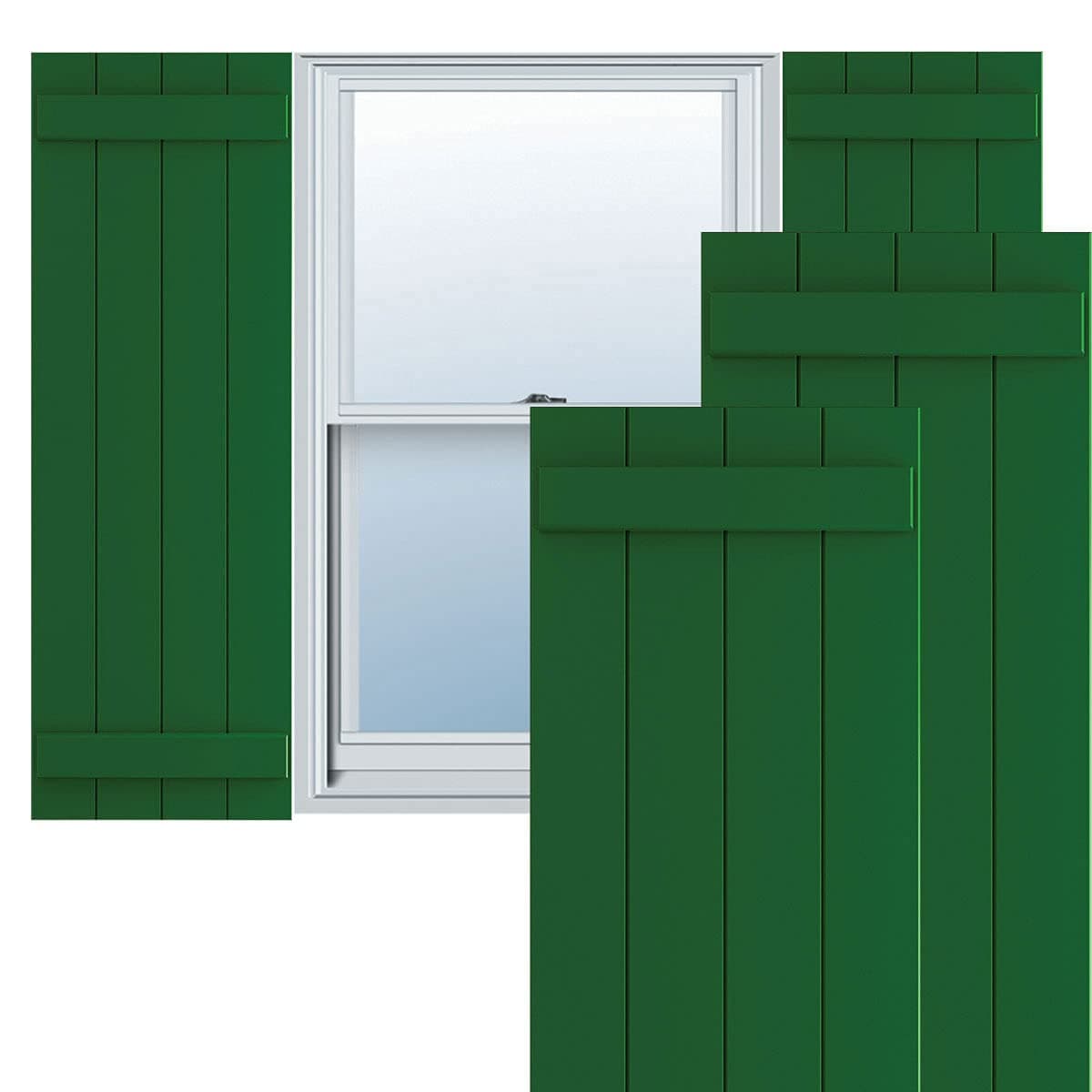 Ekena Millwork True Fit PVC Board-n-Batten 21 1/2"W x 75"H, Viridian Green (Par) TFP101BBF21X075HG