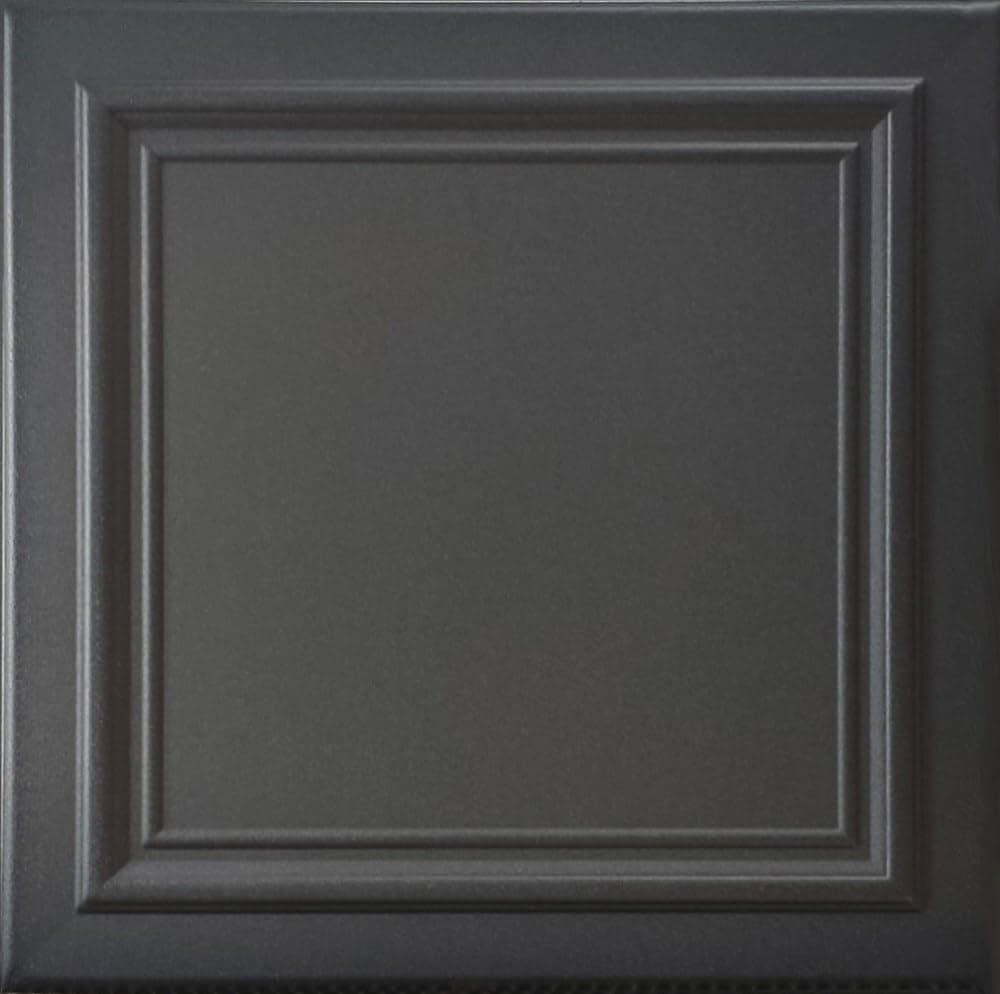 À LA MAISON CEILINGS R24 Placa de techo de espuma con Line Art para pegar (384 sq. ft./caja), paquete de 144, Negro Mate R24bk-144