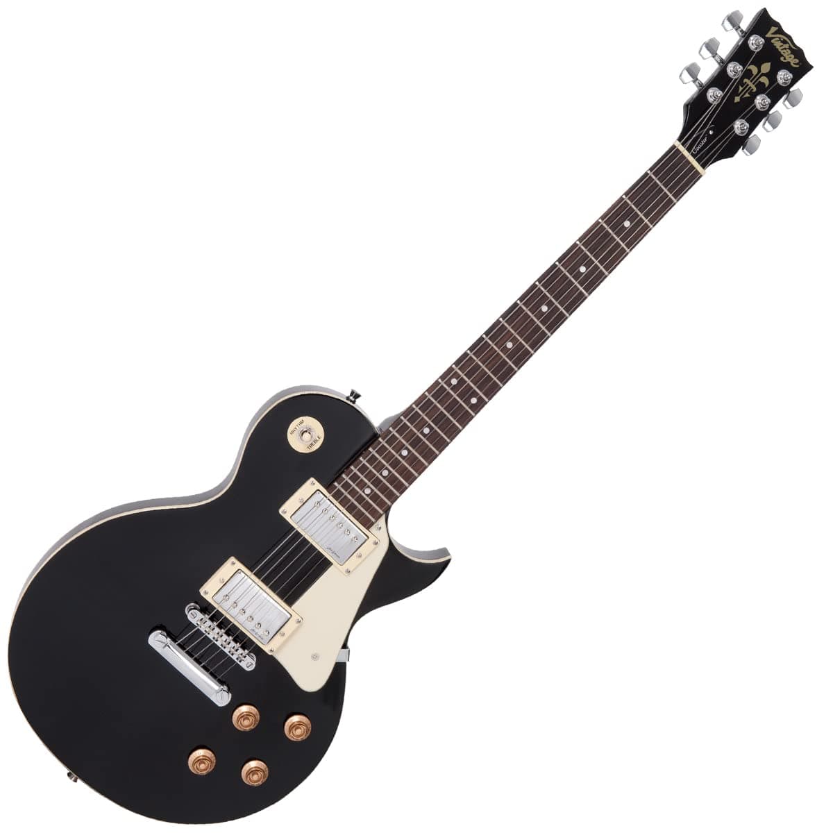 Guitarras Eléctricas Vintage, Derecha, Negro Brillante (V10BLK)
