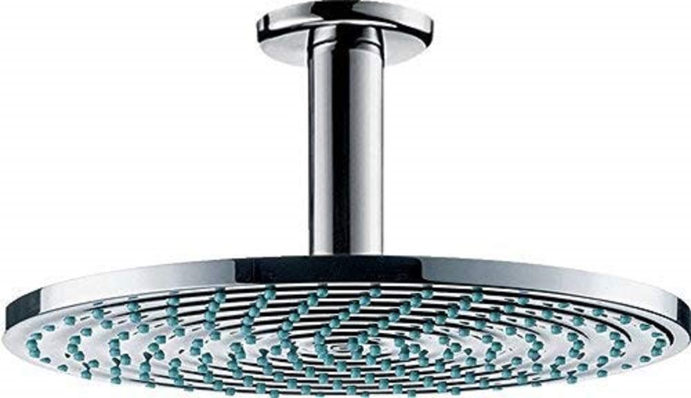 hansgrohe 27463000 Cabezal 1jet Conexión Raindance S 240 Ducha de Techo con Conector de Techo, 9 l/min, Cromo, 1 Chorro + Ahorro de agua EcoSmart, Plateado