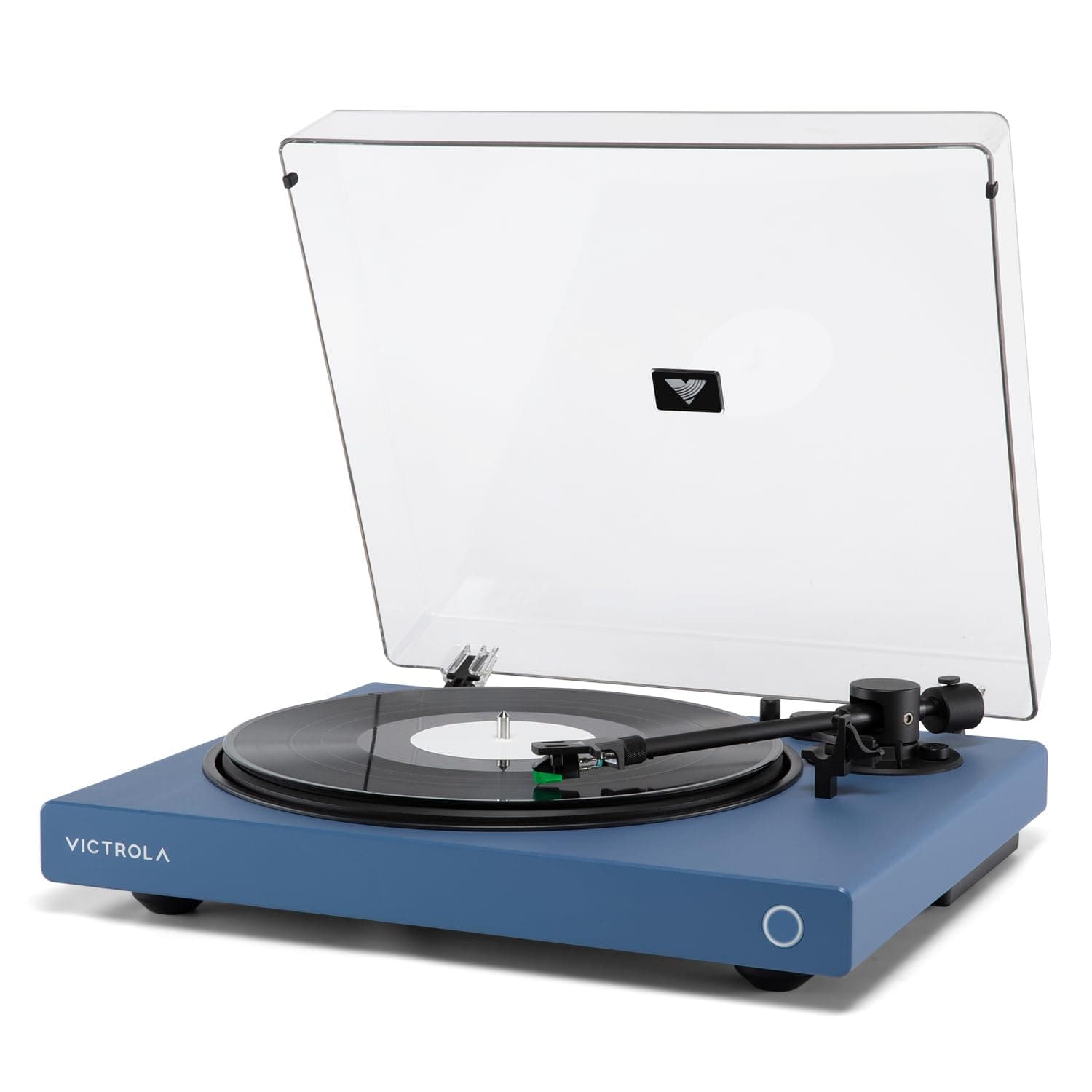 Victrola Wave - Tocadiscos Bluetooth con Auracast, 2 velocidades (Azul) VPT-1520-BLU
