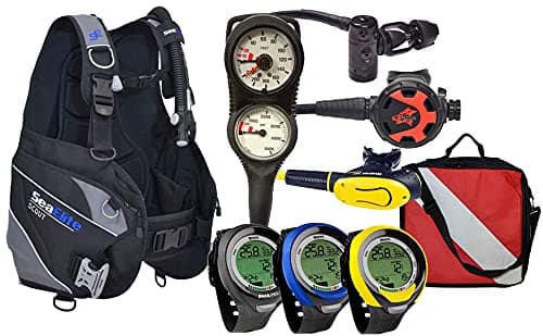 Divers Supply Paquete de scuba del mes (X-Small / Puck Pro Plus Negro) PKGSCUBAMS-XLCOBRA