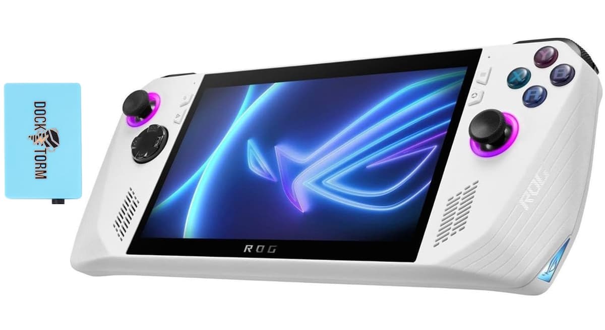 ASUS ROG Ally consola de juego portátil con pantalla táctil FHD de 7" (AMD Ryzen Z1 Extreme, 16GB LPDDR5X, 512GB SSD, AMD Radeon, lector de huellas, Wi-Fi 6E, Bluetooth 5.3, Windows 11 Home) con expansor de puertos USB DKZ