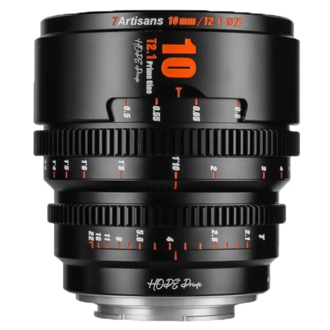 7artisans 10mm/16mm/25mm/35mm/50mm/85mm T2.1 Lente Cinematográfica para Montura Sony E APS-C 260° Enfoque Ultra Largo Gran Apertura Prime para Cámara Mirrorless para Retratos/Fotografía Callejera/Humanista (10mm) MI24061201-1