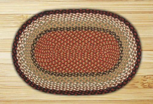 Capitol Earth Alfombra ovalada trenzada C-19 Burgundy/Mustard 8'x11'