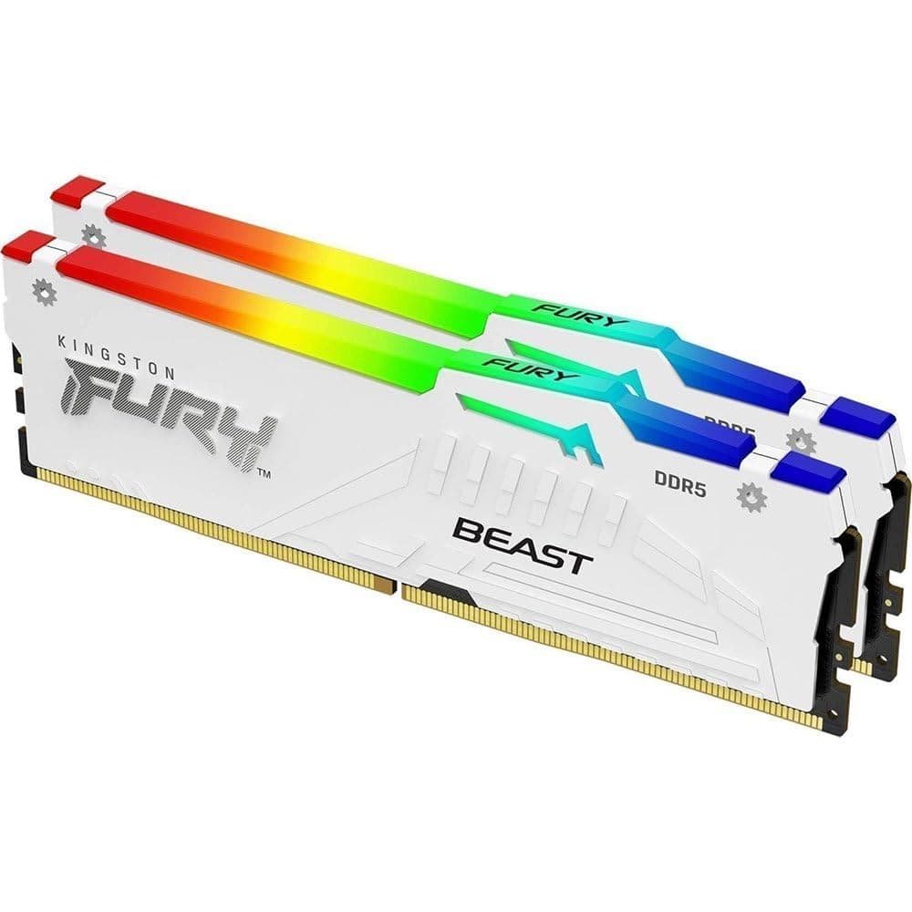 Kingston FURY Beast White RGB 64GB (2x32GB) 6000MT/s CL36 DDR5 EXPO DIMM KF560C36BWEAK2-64