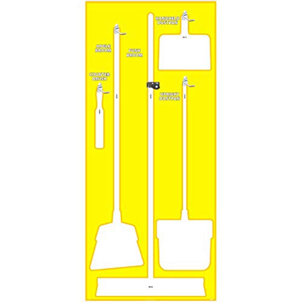 NMC SB108ACP 5S Tablero de Sombra para Limpieza, Amarillo/Blanco, 68"X30", Panel Compuesto de Aluminio (Herramientas Vendidas Por Separado)