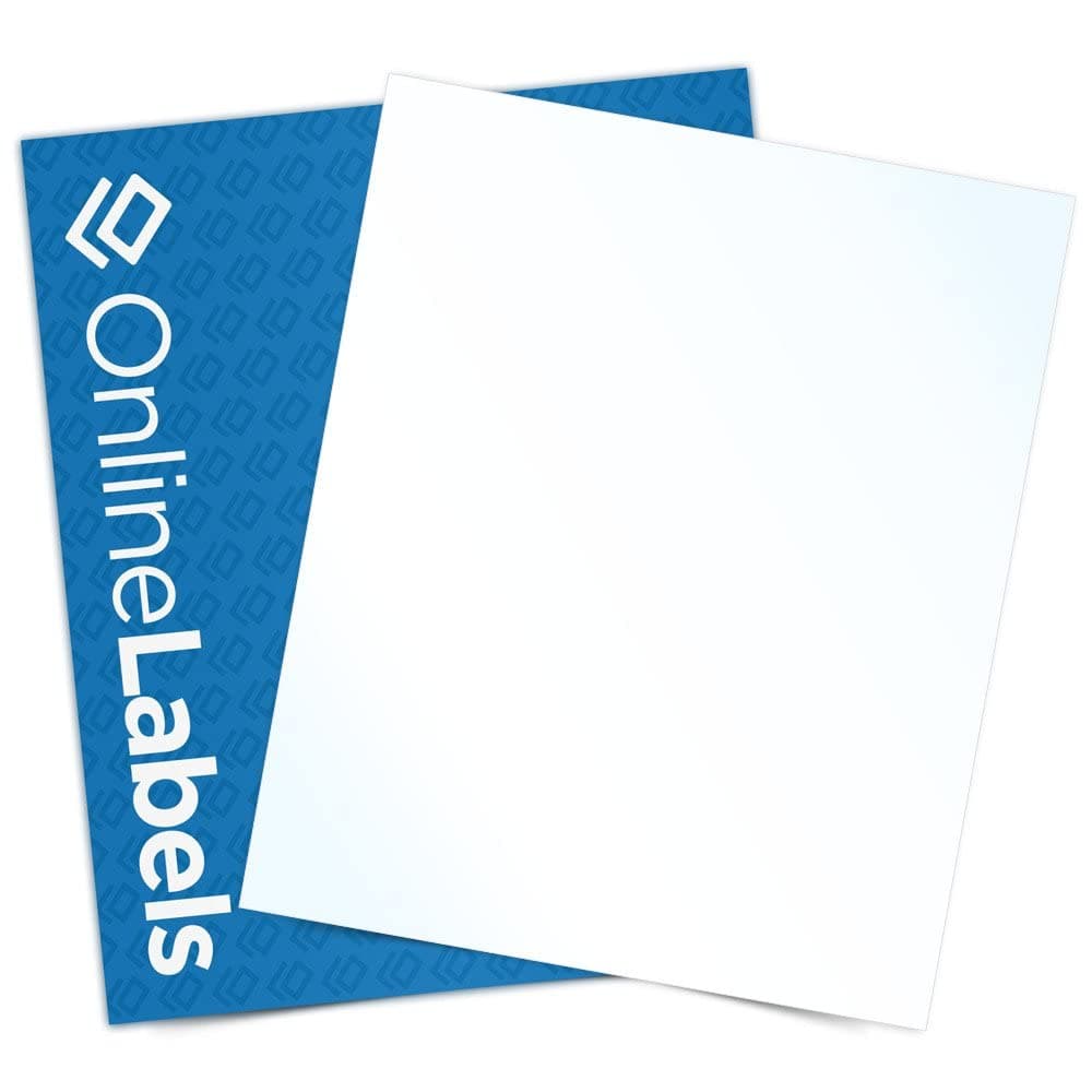 Online Labels Papel adhesivo cristal claro brillante impermeable 8.5 x 11 para impresoras láser - 1000 hojas OL177CL