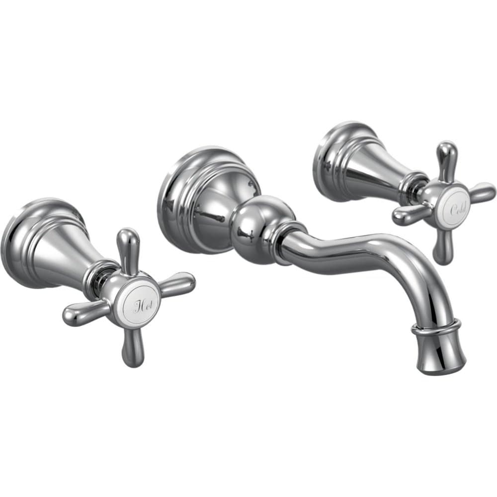 Moen TS42112 Weymouth Grifo pared con manijas cruz, trim, Polished Chrome