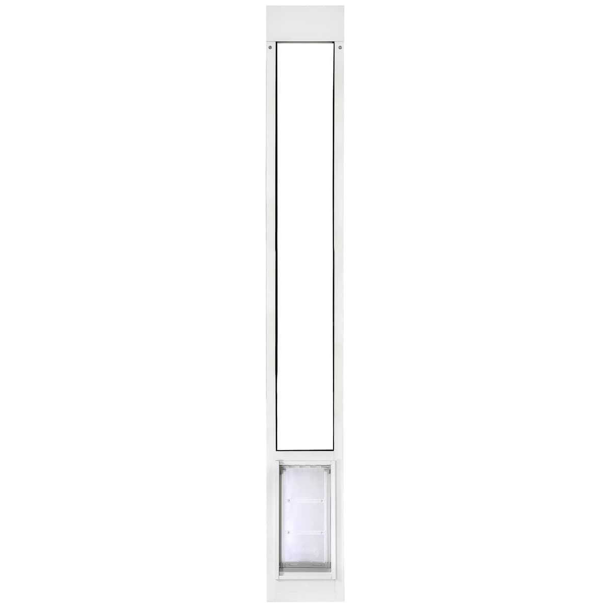 Puerta para Mascotas Endura Flap Thermo Panel de Doble Cristal para Climas Extremos | Solución de Puerta para Mascotas Aislada Premium | Resistente, Segura y Resistente a la Intemperie | Blanca, Aleta Mediana, 93.25"-96.25" de Altura 01EF-C20MM-1W-3DT