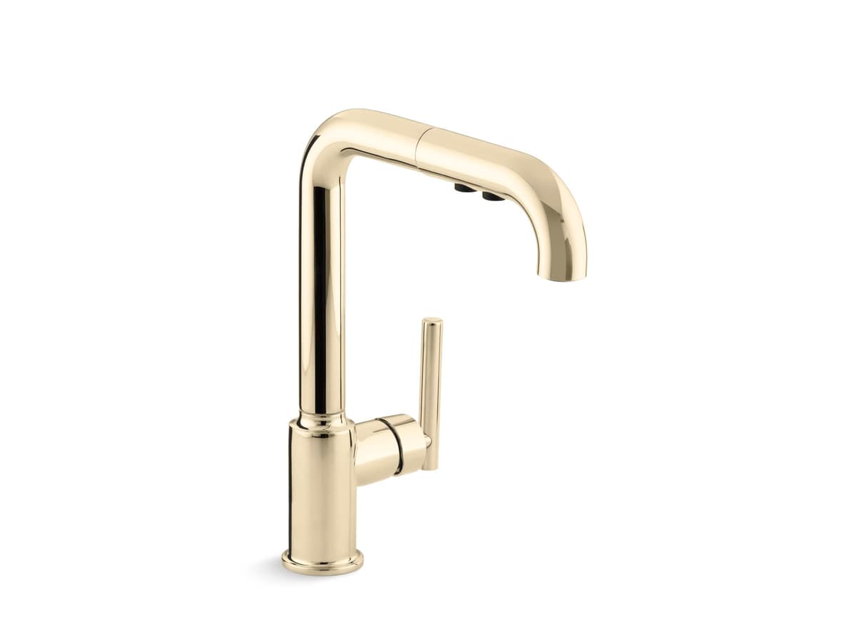 Grifo de cocina KOHLER Purist con rociador extraíble de tres funciones 7505-AF