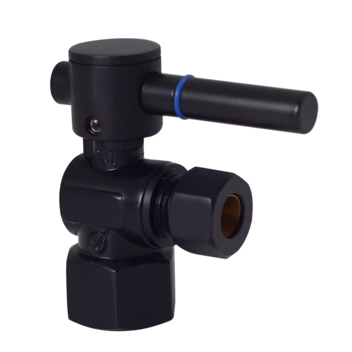 Westbrass R103BL-100-62 Válvula de cierre ángulo 1/2" IPS x 3/8" OD con palanca 1/4-turn, Matte Black (100-Pack)