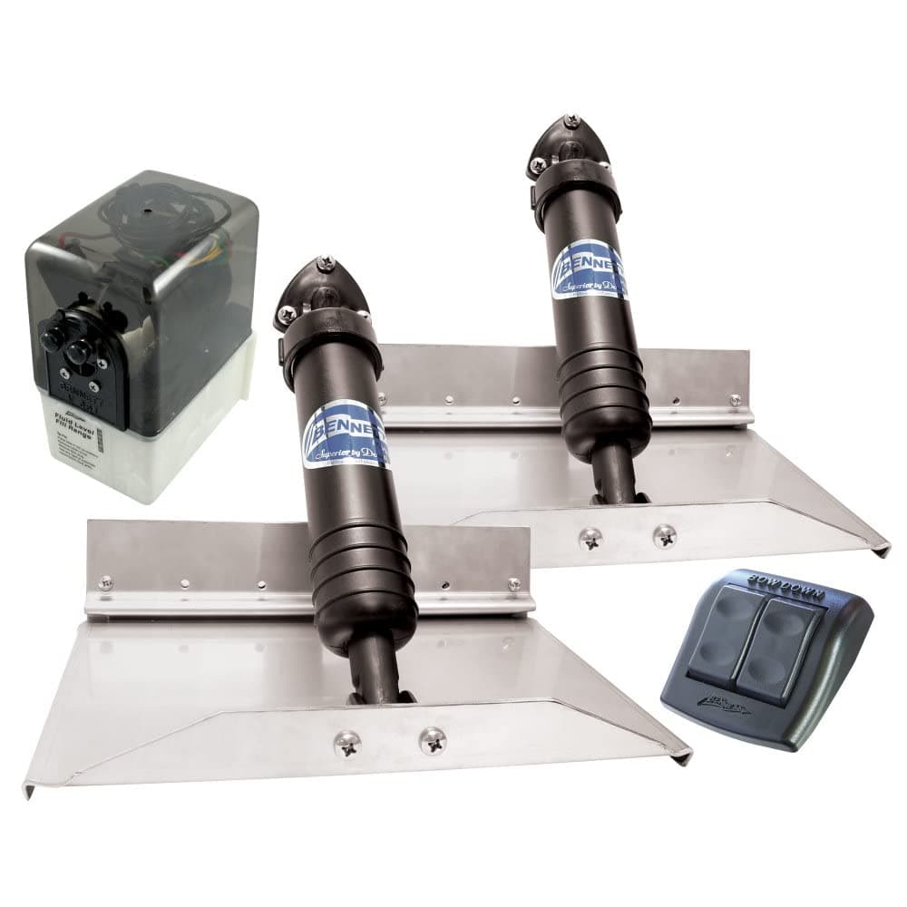 Bennett 129E Hydraulic Trim Tab Set con control Euro-Style 12" x 9"