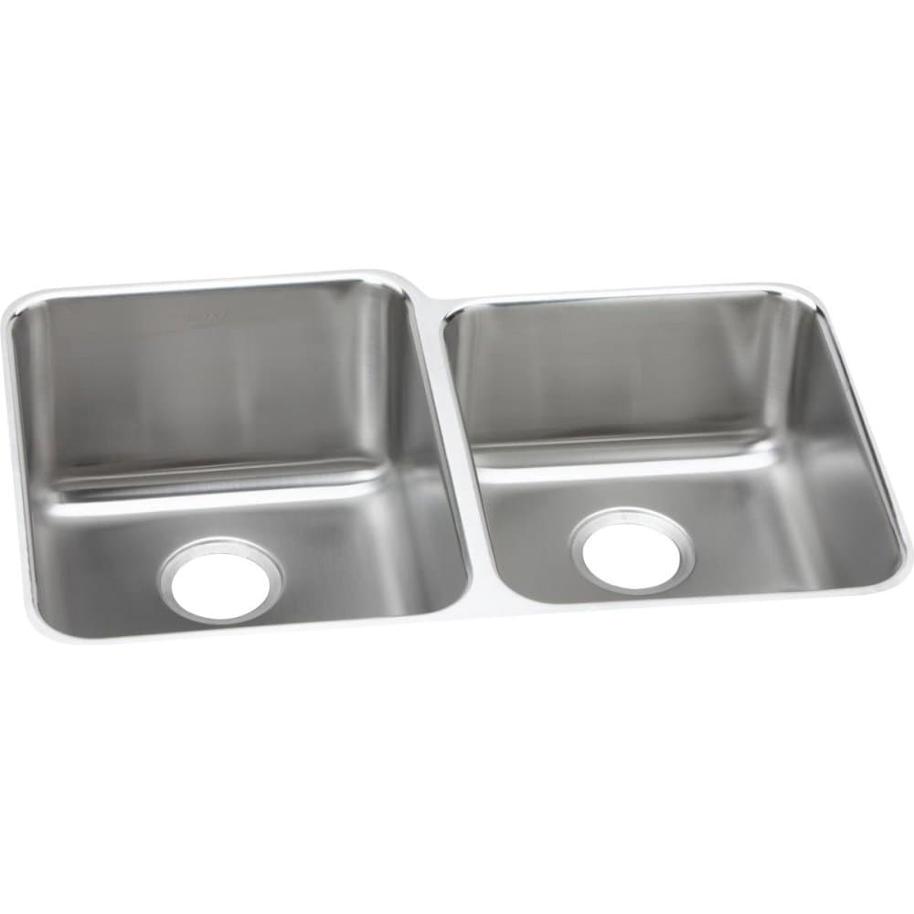 Elkay ELUH3120R Lustertone Classic Fregadero Undermount Offset Doble Cuenca, Acero Inoxidable