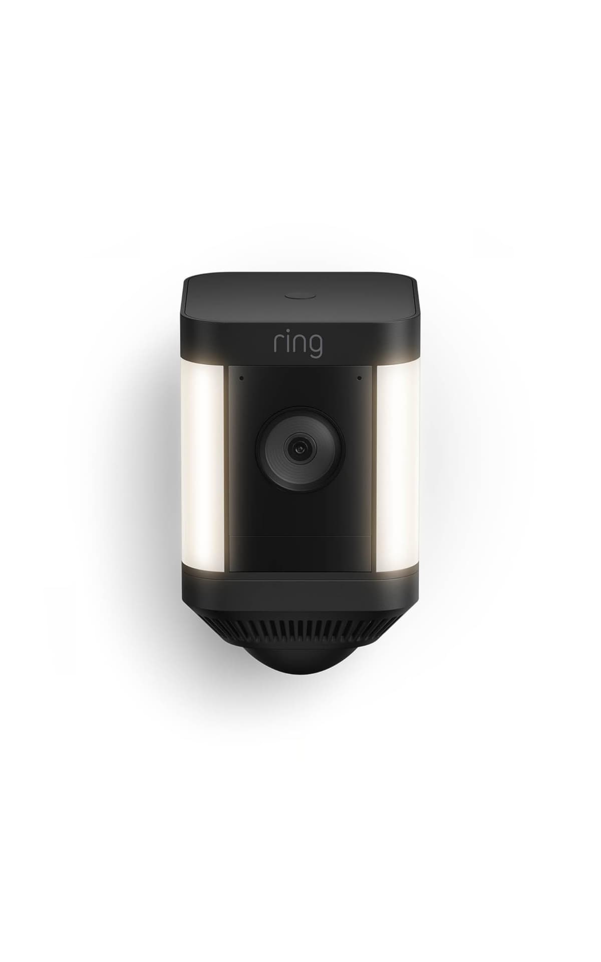 Ring Spotlight Cam Plus, batería (modelo más reciente), seguridad para hogar o negocio con video HD, audio bidireccional, visión nocturna a color y sirena de seguridad, pack de 4, negro 53-028366