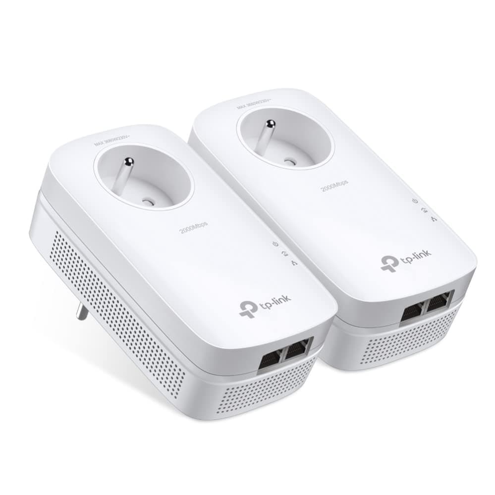 TP-Link TL-PA9025P Kit Powerline 2000 Mbps con 2 Puertos Gigabit y Enchufe Integrado (Kit de 2) TL-PA9025P KIT(FR)