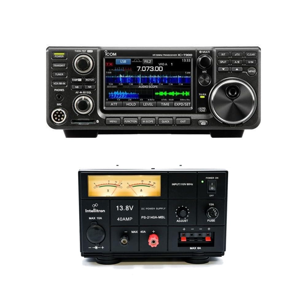 GigaParts Icom IC-7300 100W HF/50MHz Transceptor SDR + Fuente Intellitron PS-2140A-MBL 40A IC-7300-PS2140