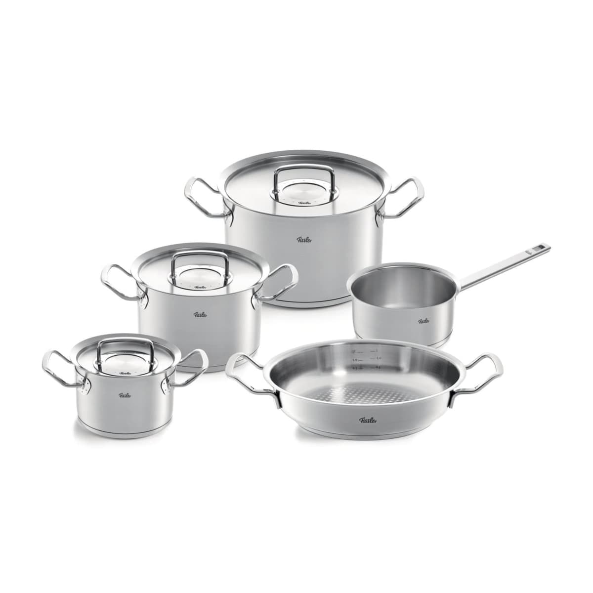 Fissler Original-Profi Set de cocina 5 piezas en acero inoxidable con tapas metálicas 084-388-05-001/0