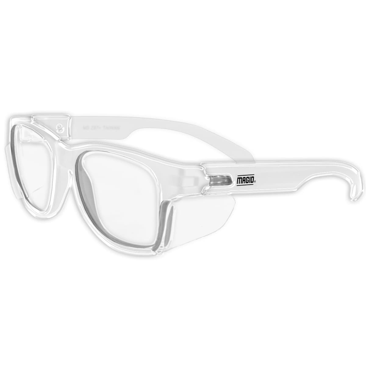 MAGID Gemstone Y50 Gafas de seguridad antiempañante con protectores laterales, marco transparente, lente clara, 72 pares Y50CLAFC-M-72-1-M