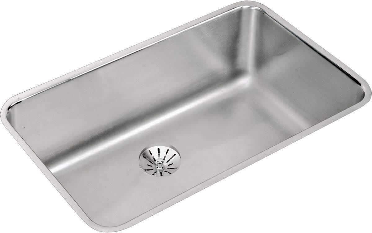 Elkay ELUH281610PD Fregadero Lustertone Classic de Acero Inoxidable de Un Solo Tazón para Montaje Bajo con Drenaje Perfecto