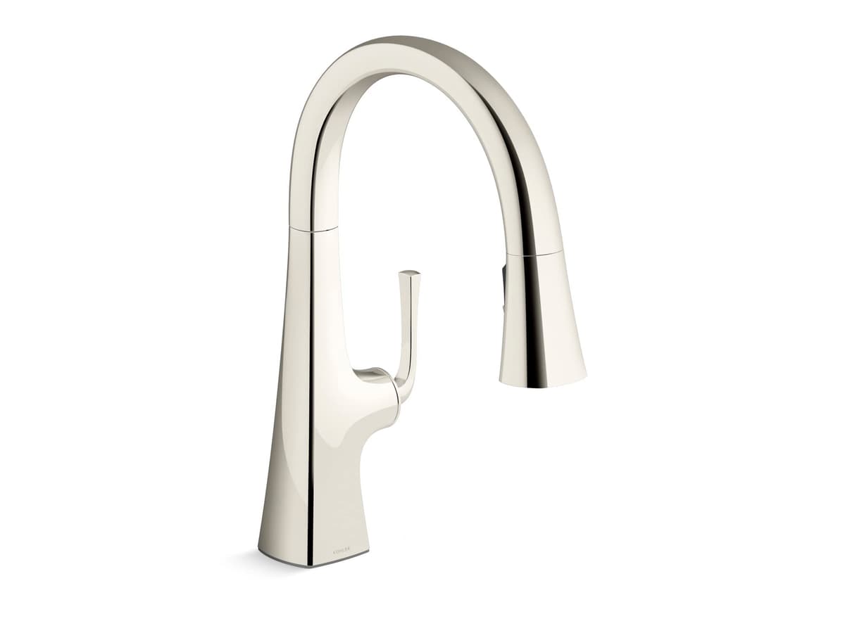 Kohler Graze monomando pull-down 1.5 GPM con rociador 3 funciones, Vibrant Polished Nickel 22063-SN