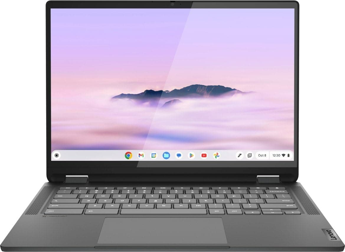 Lenovo IdeaPad Flex 5 2023 Chromebook 2 en 1 Portátil 14" WUXGA IPS Táctil Intel i3-1315U 6 núcleos 8GB RAM 128GB SSD Gráficos Intel UHD Wi-Fi 6E Teclado retroiluminado Chrome OS con ONT 32GB USB 14IAU7
