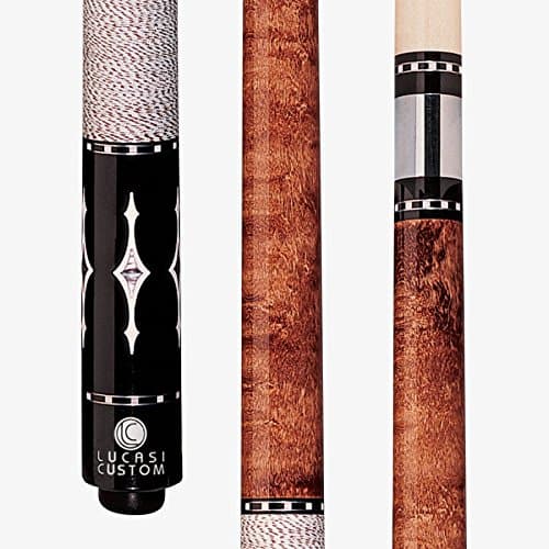 Lucasi Custom LZE9 Birds-Eye Walnut con incrustaciones de madreperla y diamantes blancos, 21 oz