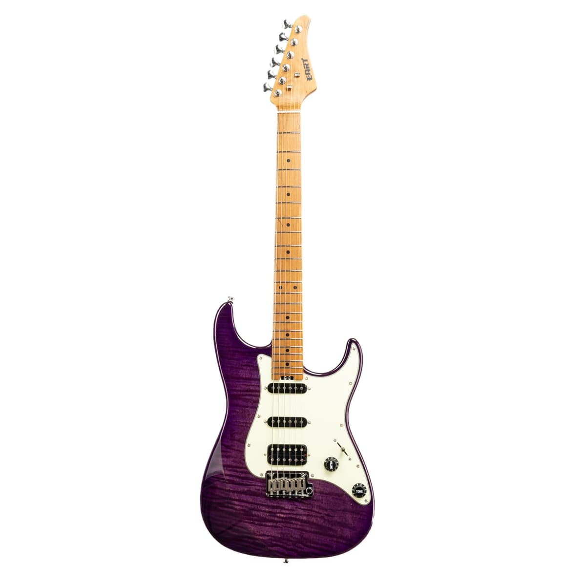 EART NK-C3 Guitarra eléctrica diestro 6 cuerdas, diapasón de maple, cuerpo sólido, púrpura