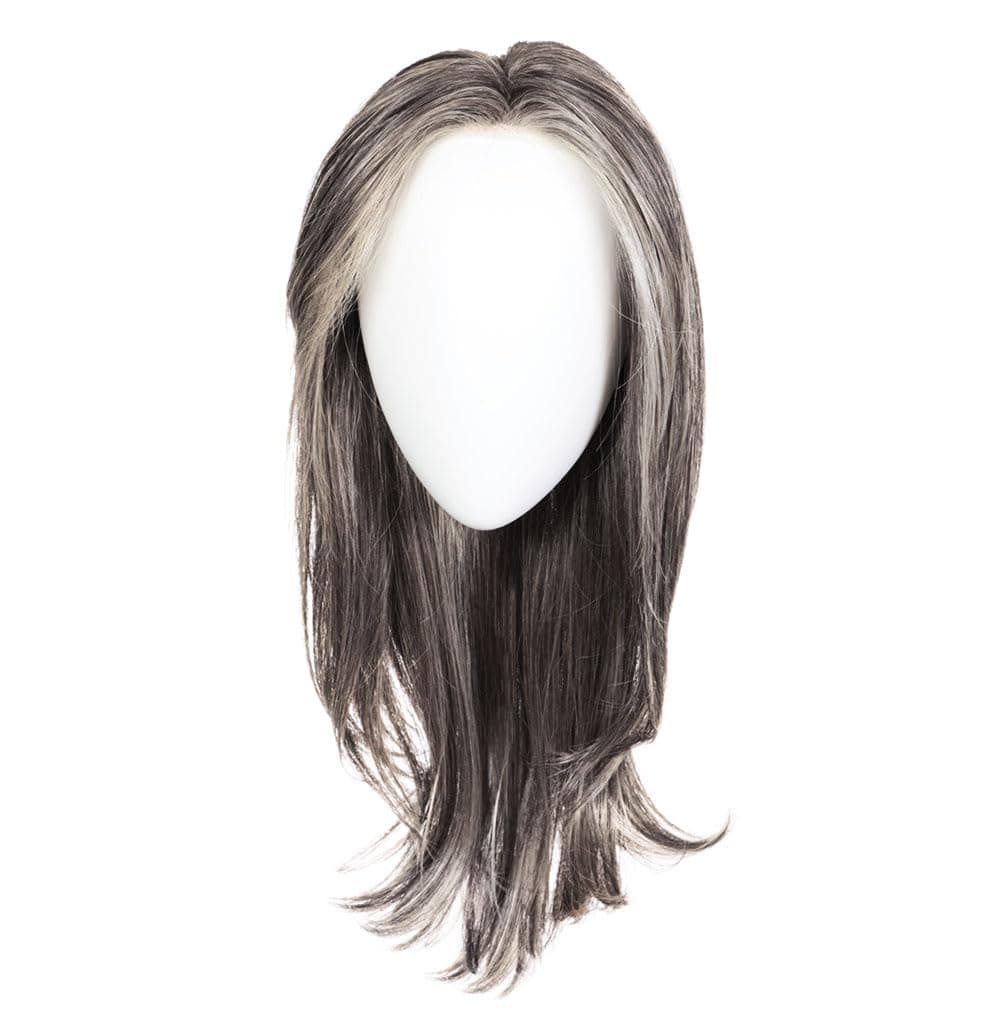 Hair u wear Raquel Welch Dress Rehearsal - Peluca larga con capas emplumadas y base hand-tied, Petite Average, RL511 Sugar and Charcoal