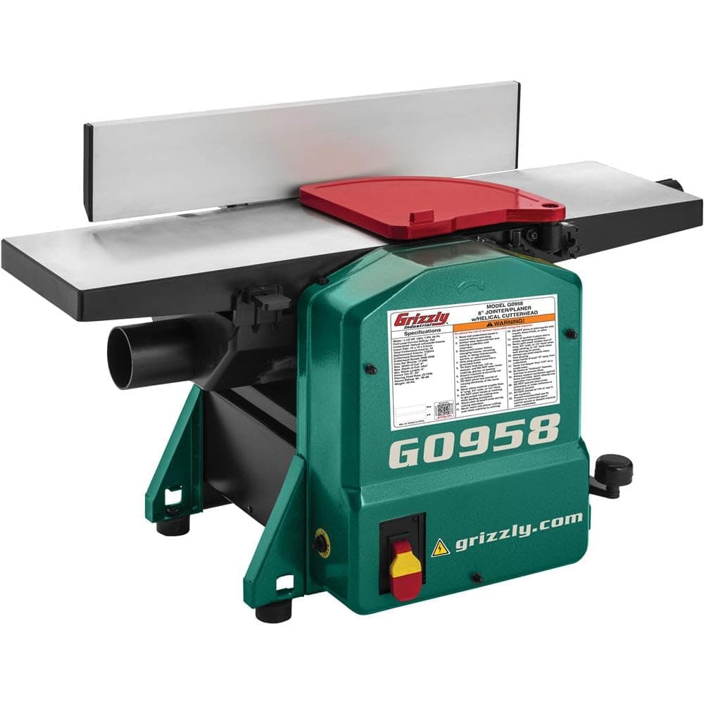 Grizzly Industrial G0958-8" Combo Planer/Jointer con cabezal helicoidal