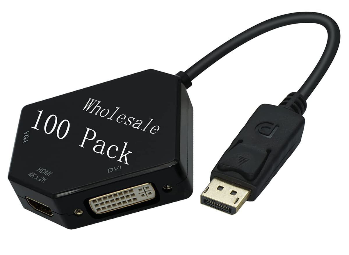 BELIN LINK DP a HDMI/VGA/DVI - Adaptador DisplayPort 3 en 1, 4K (paquete Diamond 100) 100 pack