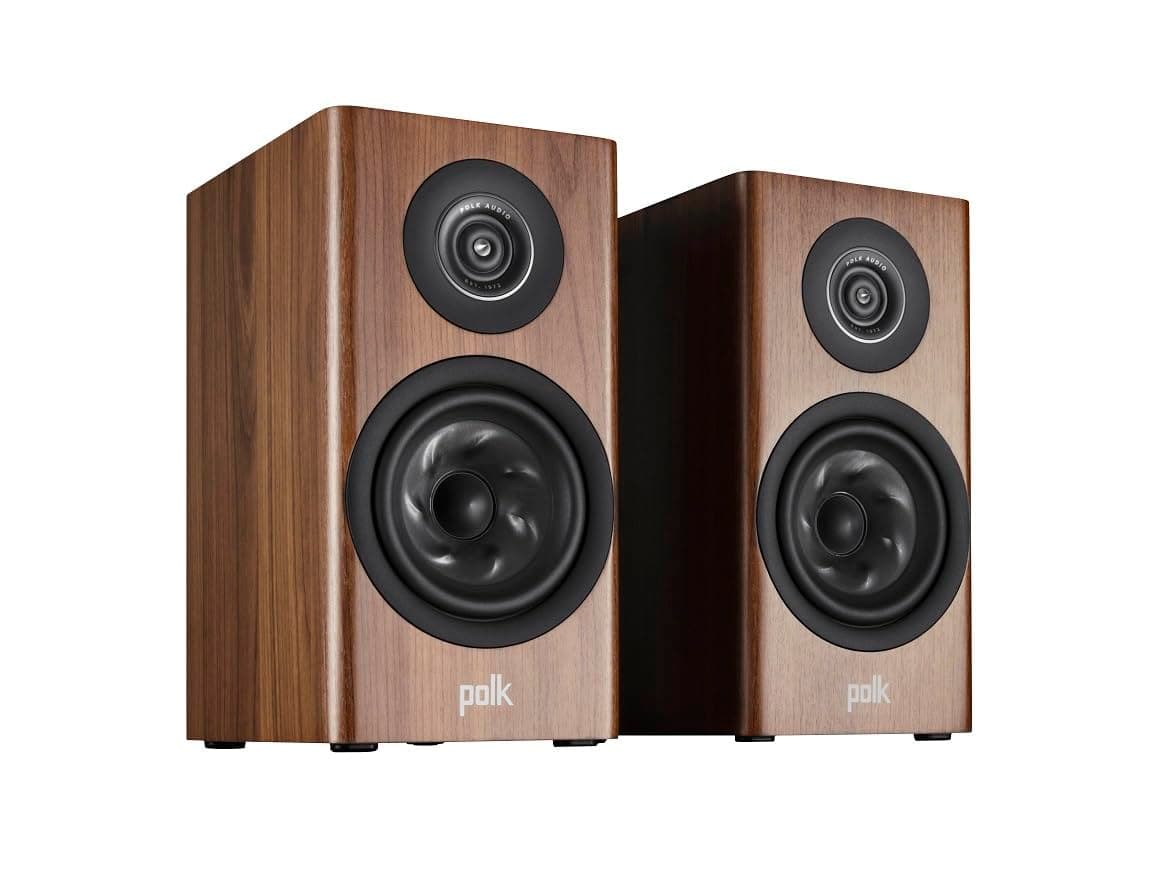 Polk Reserve R100 Small Bookshelf Speaker - 1" Pinnacle Ring Tweeter y 5.25" Turbine Woofer, Walnut Brown