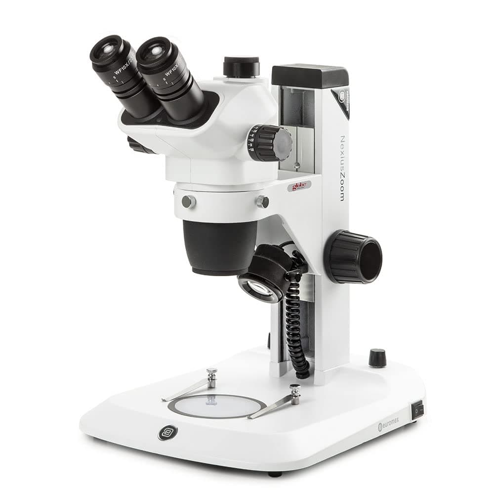 Globe Scientific Trinocular Stereo Microscope NexiusZoom EVO 0.65x-5.5x (6.5x-55x) con Iluminación LED ENZ-1703-S