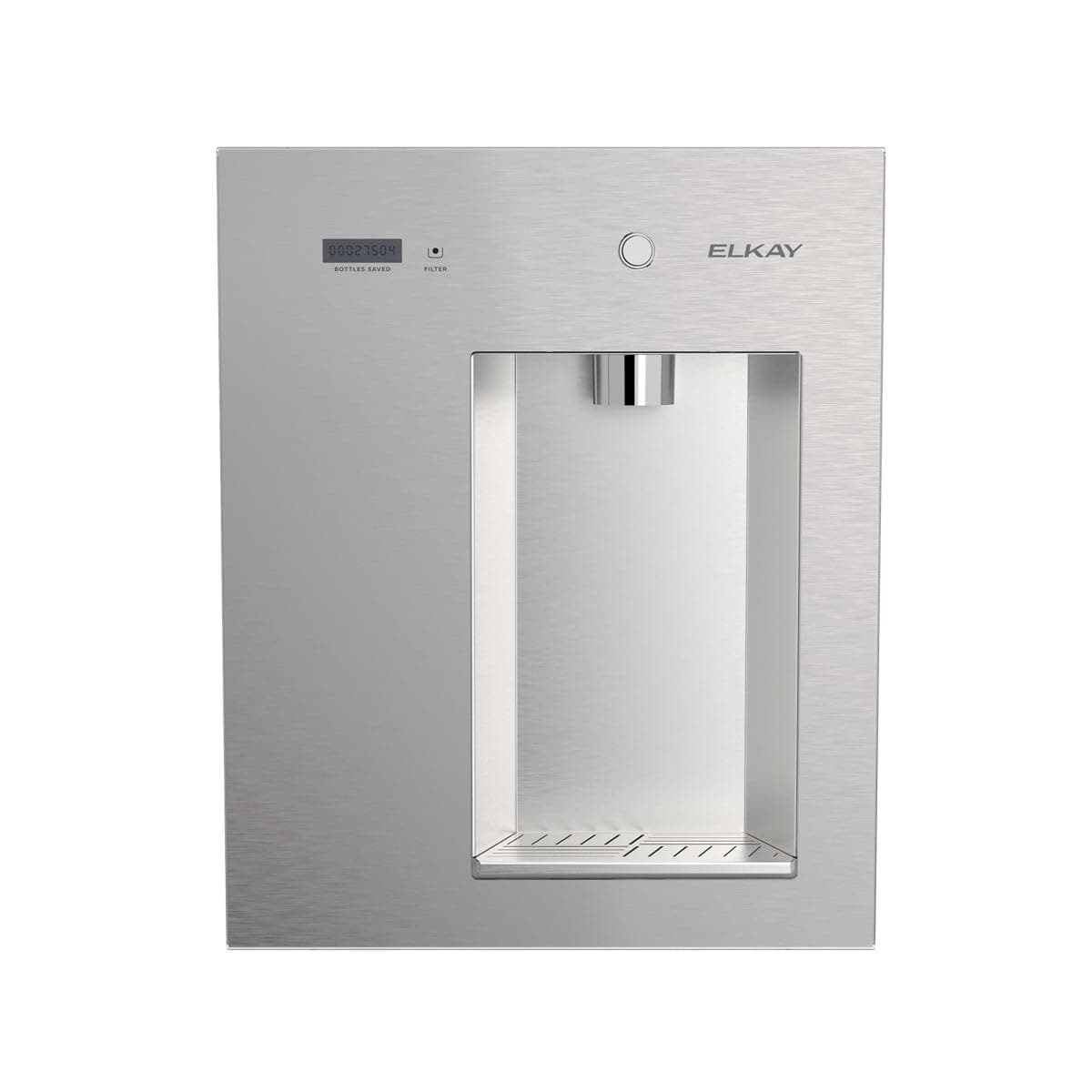 Elkay Liv EZ dispensador de agua filtrada empotrable de pared, a batería, acero gris LBWDM0SSBC