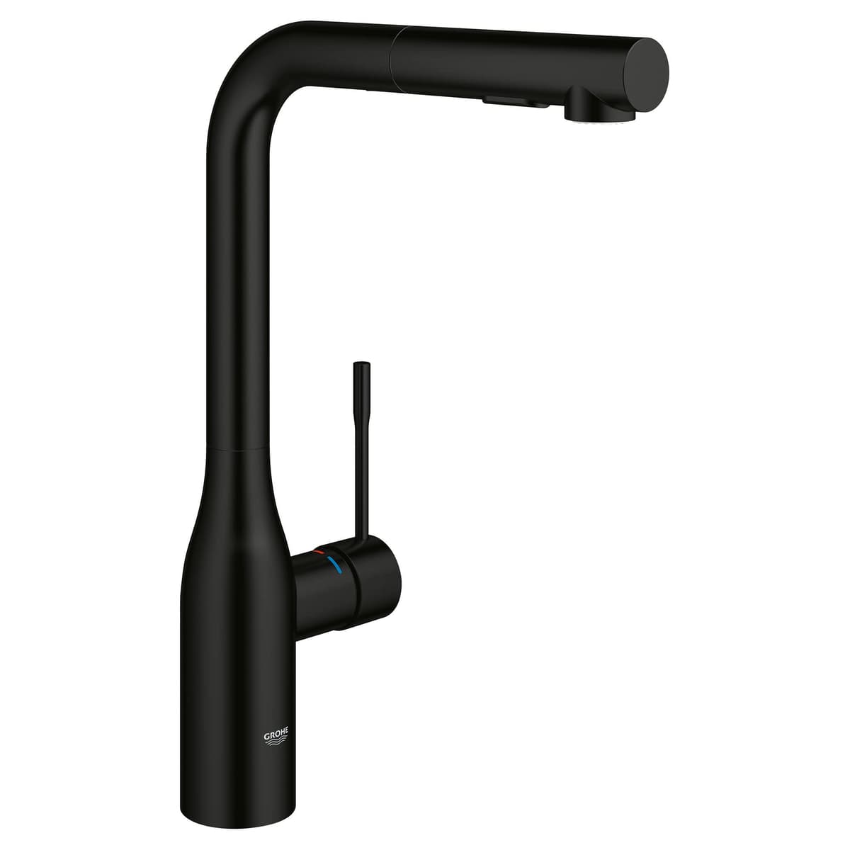 GROHE Essence Grifo de Cocina Monomando con Extractor, Negro Mate 302712430