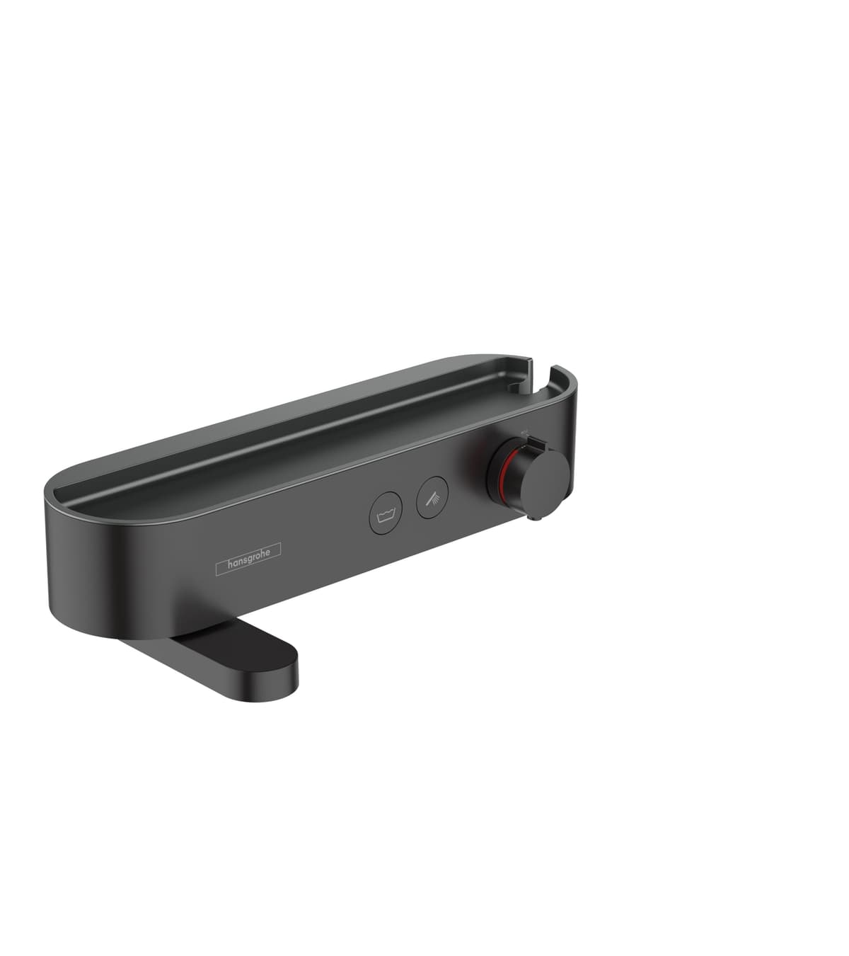 hansgrohe ShowerTablet Select Termostato para Tina con Repisa y Soporte de Ducha, Negro Mate 24340670
